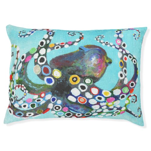Vibrant Octopus Acrylic Illustration Pet Bed