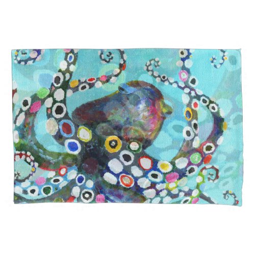 Vibrant Octopus Acrylic Illustration Pillow Case