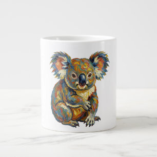 Vibrant Oil Painting Style Colorful Impasto Koala Giant Coffee Mug