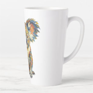 Vibrant Oil Painting Style Colorful Impasto Koala Latte Mug