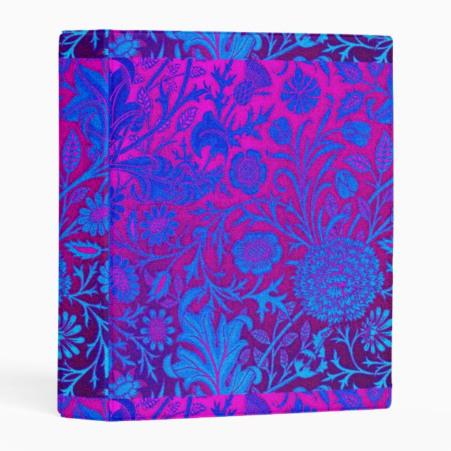 Vibrant, ombre, art nouveau,William Morris,purple, Mini Binder (Front/Spine)