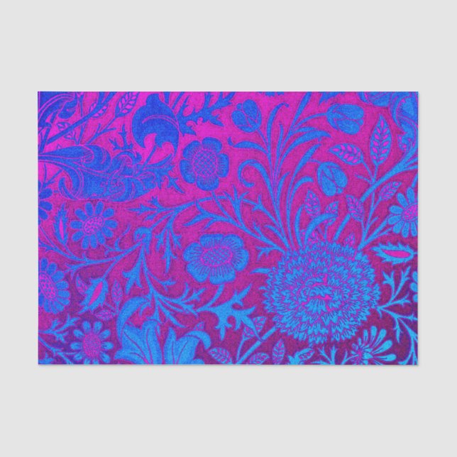 Vibrant, ombre, art nouveau,William Morris,purple, Tissue Paper (Front)