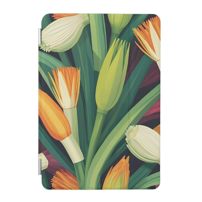 Vibrant Onion Flower Pattern iPad Mini Cover (Front)