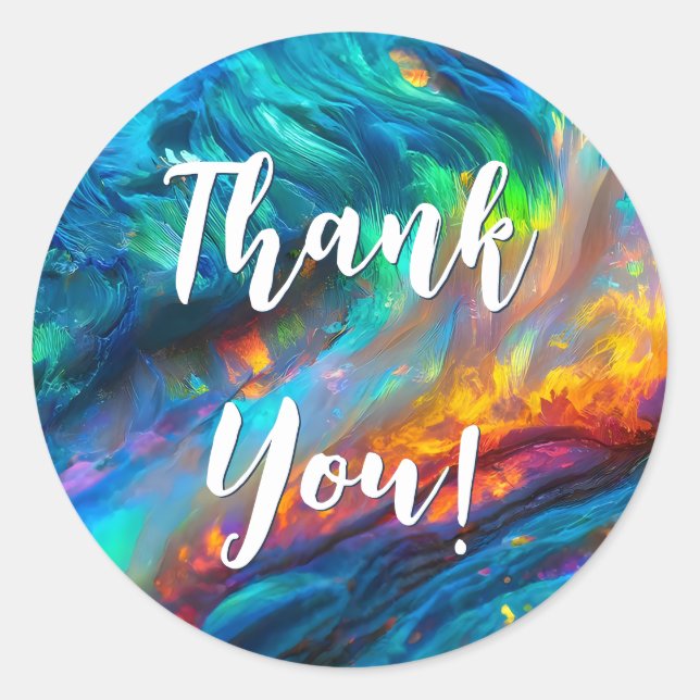 Vibrant Opal Iridescent - Elegant Holographic Classic Round Sticker (Front)