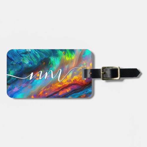 Vibrant Opal Iridescent _ Elegant Holographic Luggage Tag