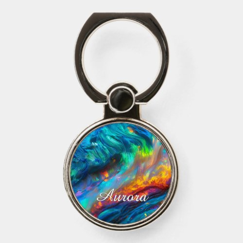 Vibrant Opal Iridescent _ Elegant Holographic Phone Ring Stand