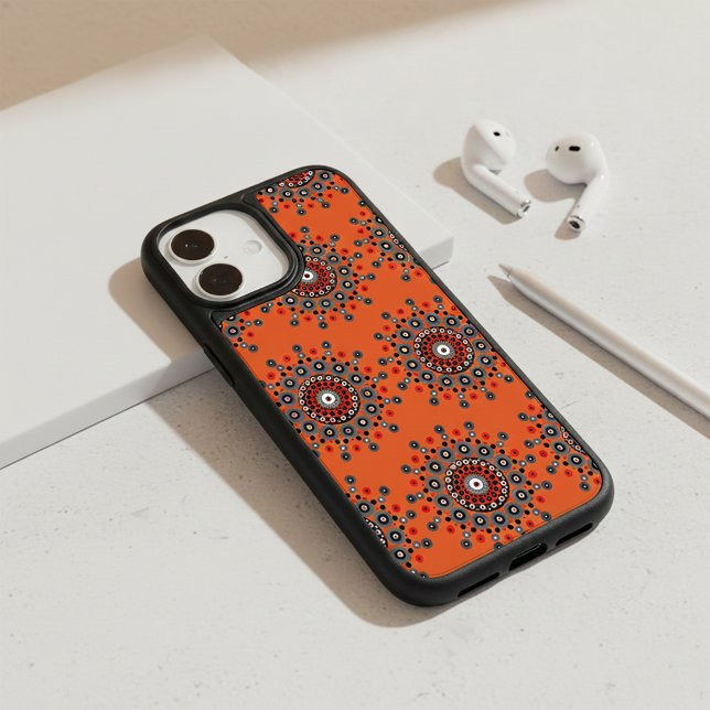 Vibrant Orange Aboriginal Style Dot Mandala Otterbox iPhone Case (Creator Uploaded)