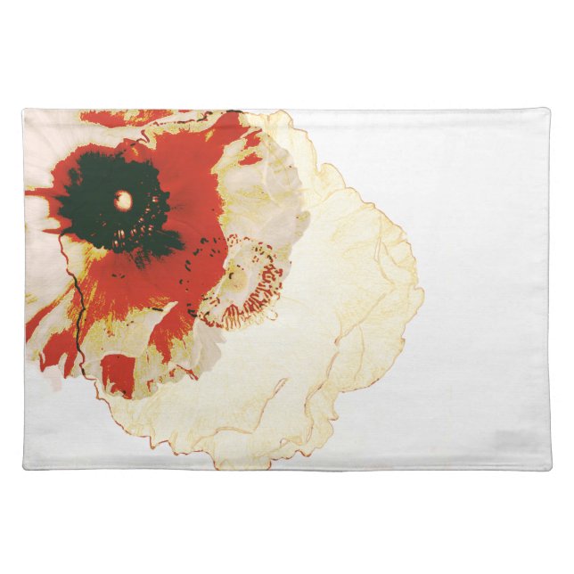 vibrant orange and white ranunculus placemat (Front)