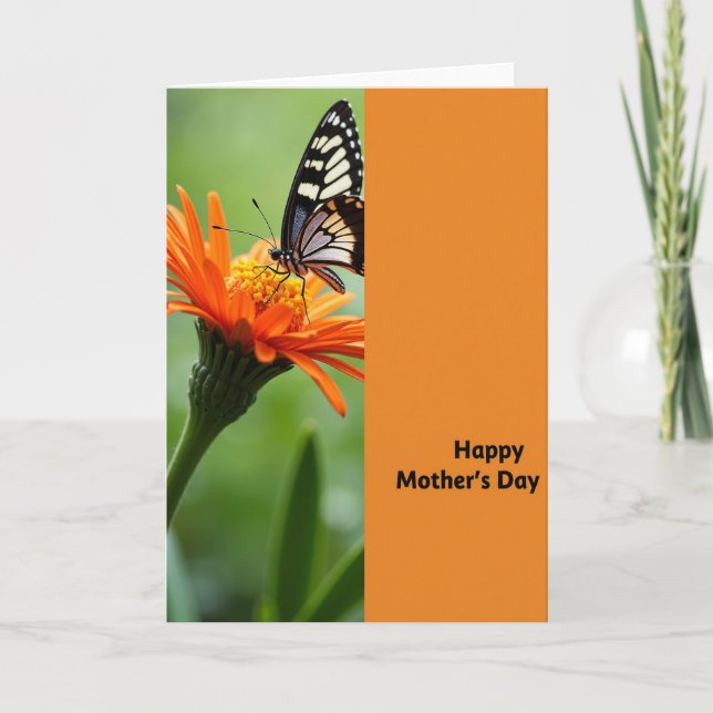 Vibrant Orange Blossom Mothers Day Card (Front)
