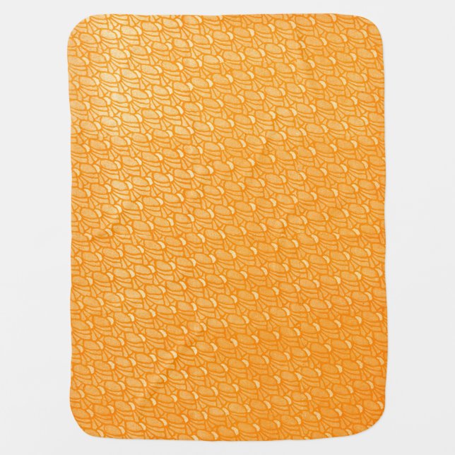Vibrant Orange Design Baby Blanket (Front)