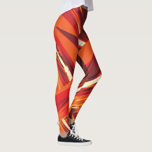 Vibrant Orange Emotion Leggings