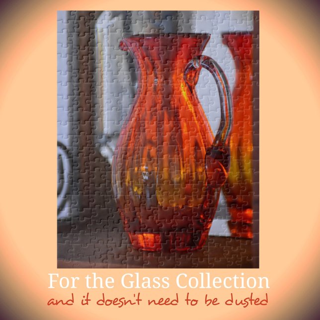 Vibrant Orange Glass Vase Pitcher photograpic Jigsaw Puzzle (Creator Uploaded)