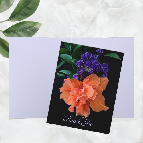 Vibrant Orange Hibiscus Flower Note Cards