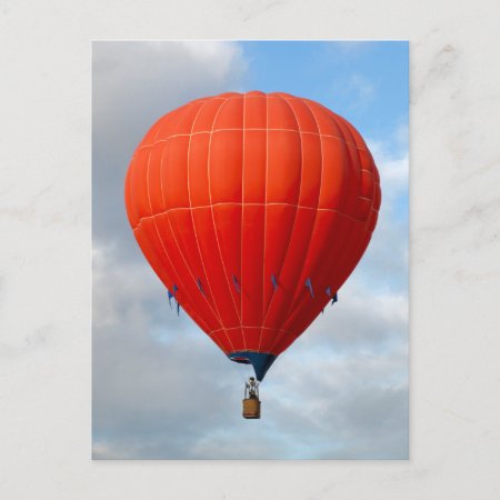 Vibrant Orange Hot Air Balloon Postcard