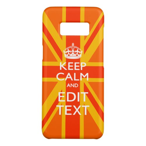 Vibrant Orange Keep Calm Your Text Union Jack Case_Mate Samsung Galaxy S8 Case