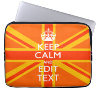 Vibrant Orange Keep Calm Your Text Union Jack
