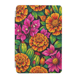 Vibrant Orange Magenta Marigold Cactus Tropical iPad Mini Cover