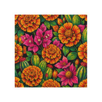Vibrant Orange Magenta Marigold Cactus Tropical