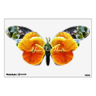 Vibrant Orange Pansies Botanical Natural Wall Decal