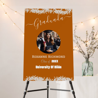 Vibrant Orange Photo Elegant Graduated Signature Foam Board