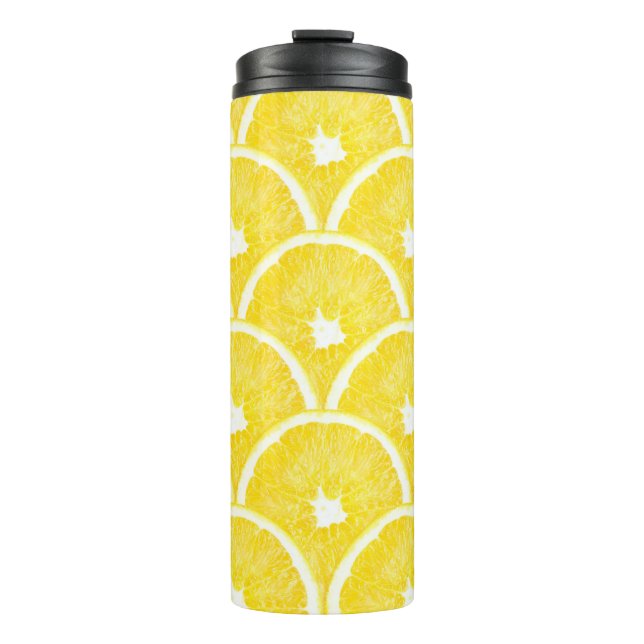 Vibrant Orange Pulp Background Pattern Thermal Tumbler (Front)