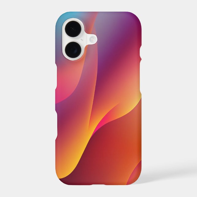 Vibrant Orange & Purple Abstract Wave Gradient  iPhone Case (Back)