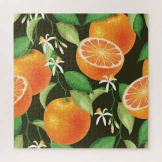 Vibrant Orange Seamless Pattern Design Jigsaw Puzzle