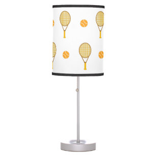 Vibrant Orange Tennis Fun Personalized Player Cute Table Lamp