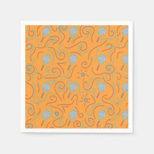 Vibrant Orange Tennis Pattern Napkins