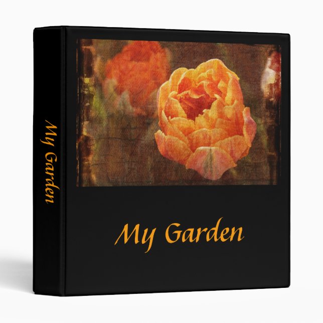 Vibrant orange tulip binder (Front/Spine)