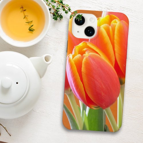 Vibrant Orange Tulip Flowers Close_Up Photograph Case_Mate iPhone 14 Case