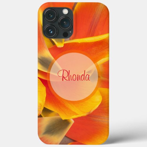 Vibrant Orange Tulip  Petals Photo Personalized iPhone 13 Pro Max Case