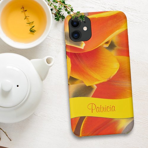 Vibrant Orange Tulip Petals Photograph iPhone 11 Case