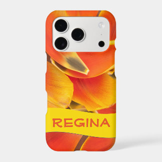 Vibrant Orange Tulip Petals Photograph Custom iPhone 17 Pro Case