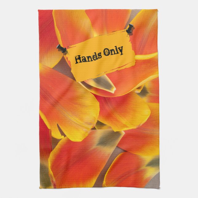 Vibrant Orange Tulip Petals Photograph Custom Towel (Vertical)