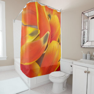 Vibrant Orange Tulip Petals Photograph Shower Curtain