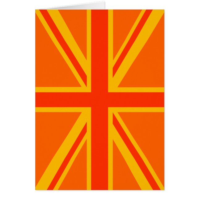 Vibrant Orange Union Jack British Flag Swag Cards (Front)