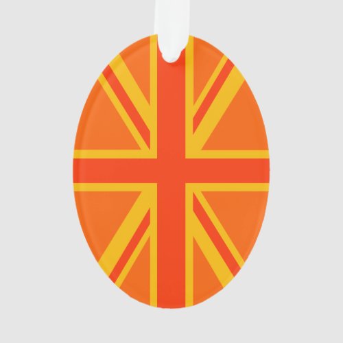 Vibrant Orange Union Jack British Flag Swag Ornament