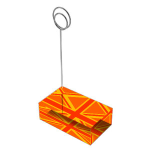 Vibrant Orange Union Jack British Flag Swag Place Card Holder