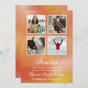 Vibrant Orange Watercolor - Forever In Our Hearts Invitation