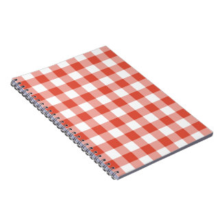 Vibrant Orange & White Gingham Pattern Notebook