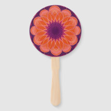 Vibrant Orange with Purple Floral Kaleidoscope