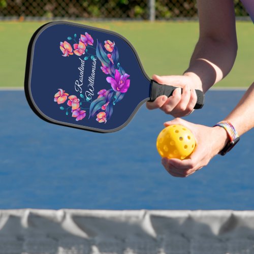 Vibrant Orchid bouquet Personalize with Name Pickleball Paddle
