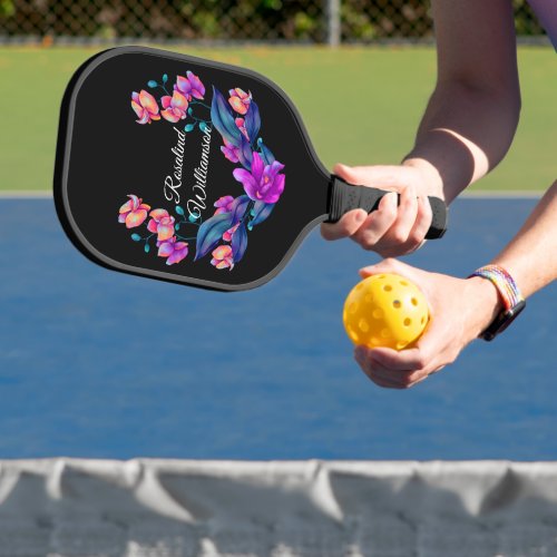 Vibrant Orchid bouquet Personalize with Name Pickleball Paddle
