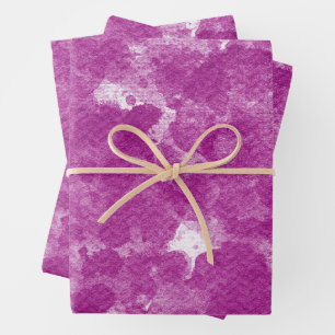 Vibrant Orchid Magenta Watercolor Art Wrapping Paper Sheets