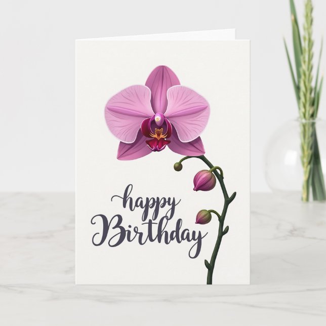 Vibrant Orchid Petal Card (Front)