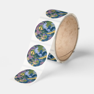 Vibrant Oriental Japanese Garden Landscape Art Classic Round Sticker