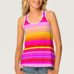 Vibrant original striped pink Women's Tank Top