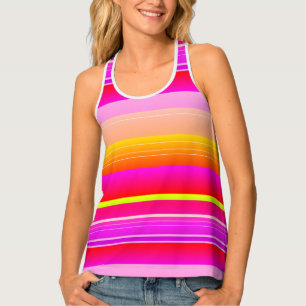 Vibrant original striped pink Women's Tank Top