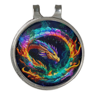Vibrant Ouroboros Dragon Art Symbol Golf Hat Clip